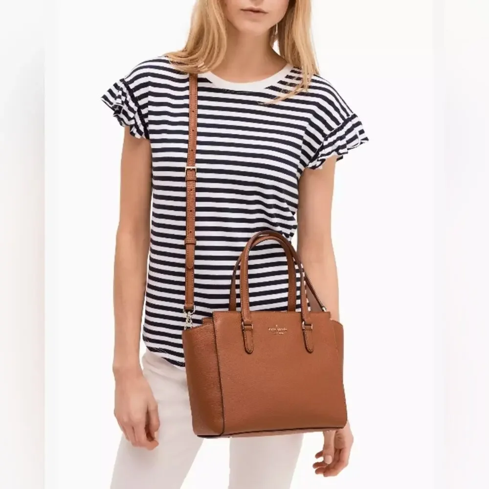 Kate Spade Jackson Camel Brown Medium Satchel Bag Purse Handbag